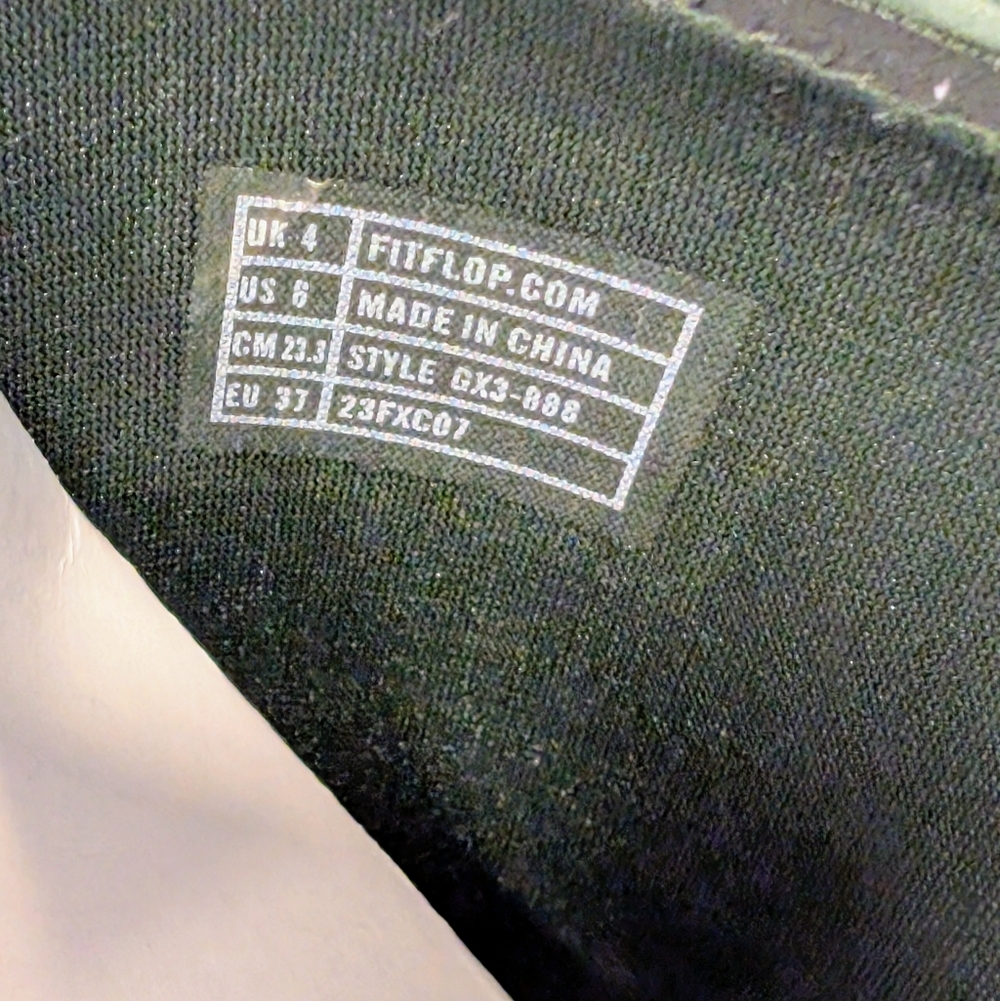 FitFlop Wonderwelly Deep Green Waterproof Tall Rubber Lug Sole Rain Boots Size 6 - Picture 9 of 13